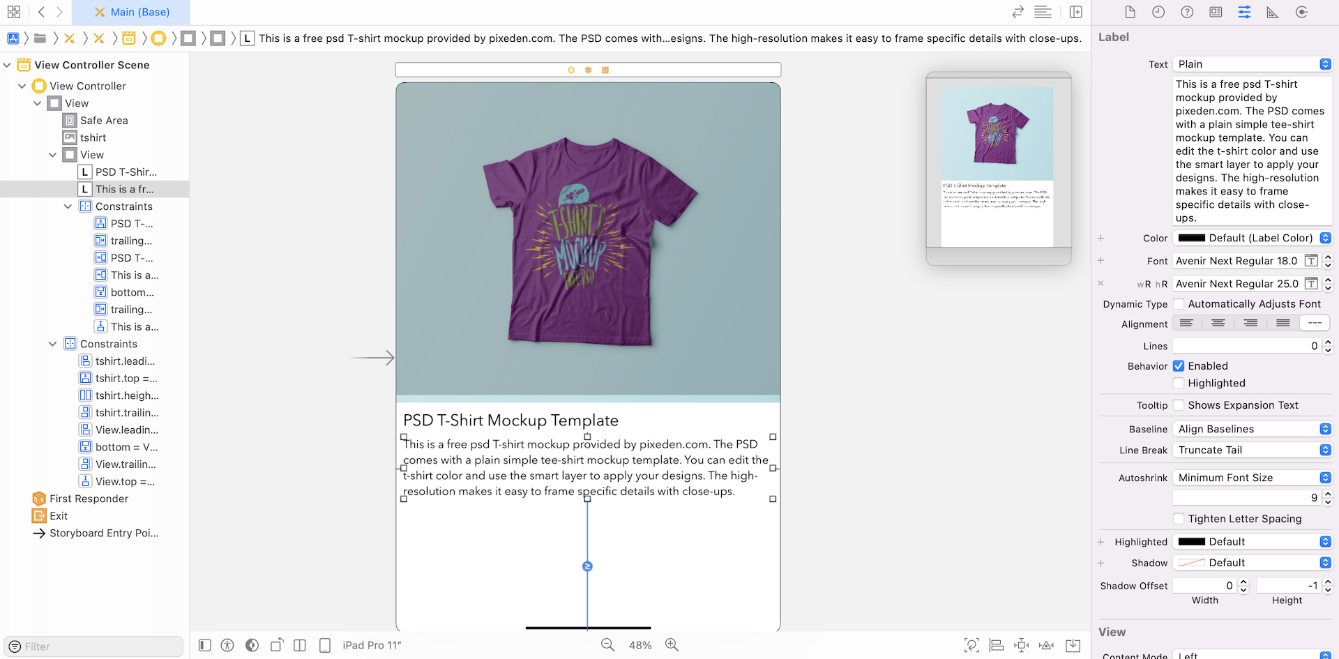 Figure 1.23. Adding a font variation for the description label