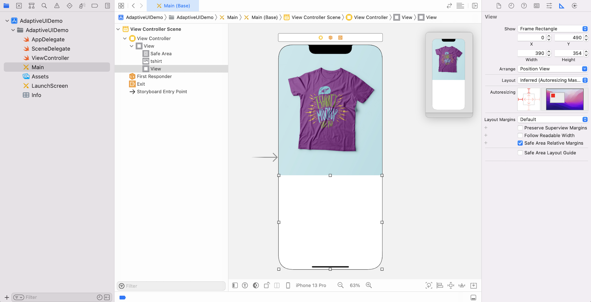 Figure 1.3. Adding the Product Info View to the view controller