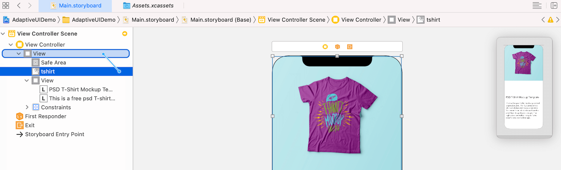 Figure 1.8. Control-drag from the image view to the main view