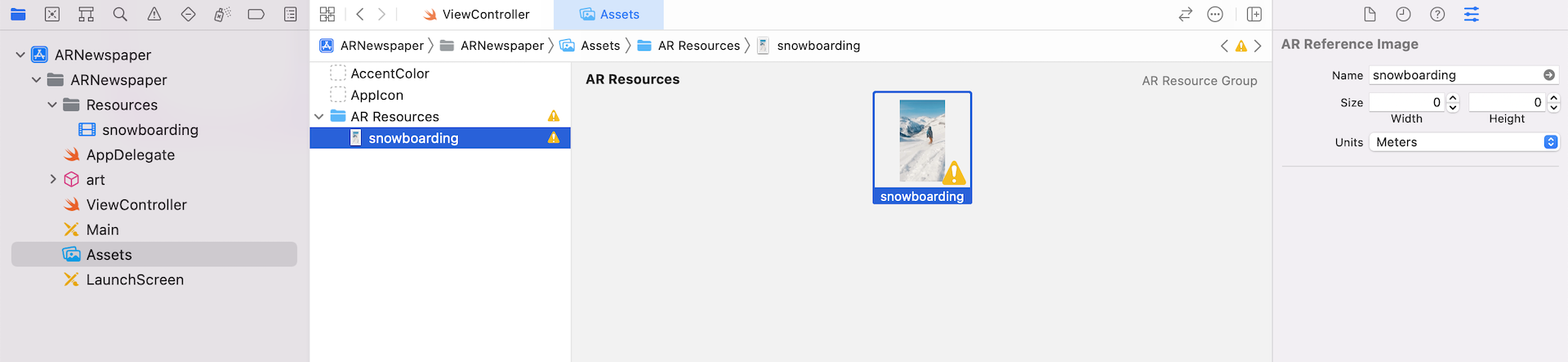 Figure 45.4. Adding the image to the AR Resource Group