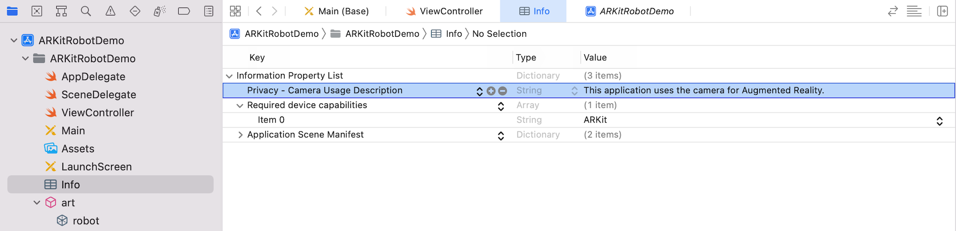 Figure 42.14. Editing the Info.plist file