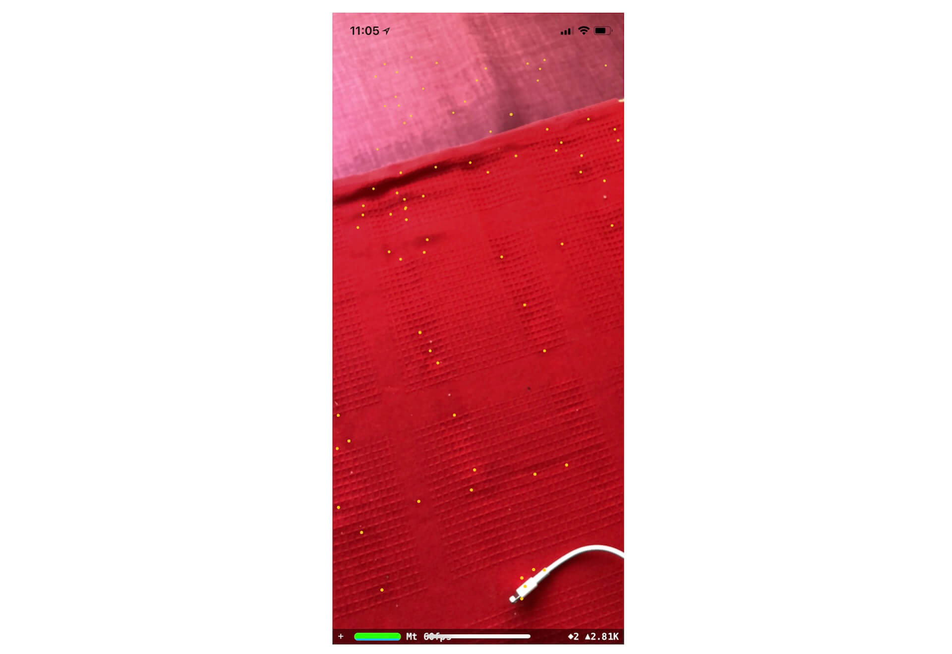 Figure 42.16. The ARKit app shows you feature points