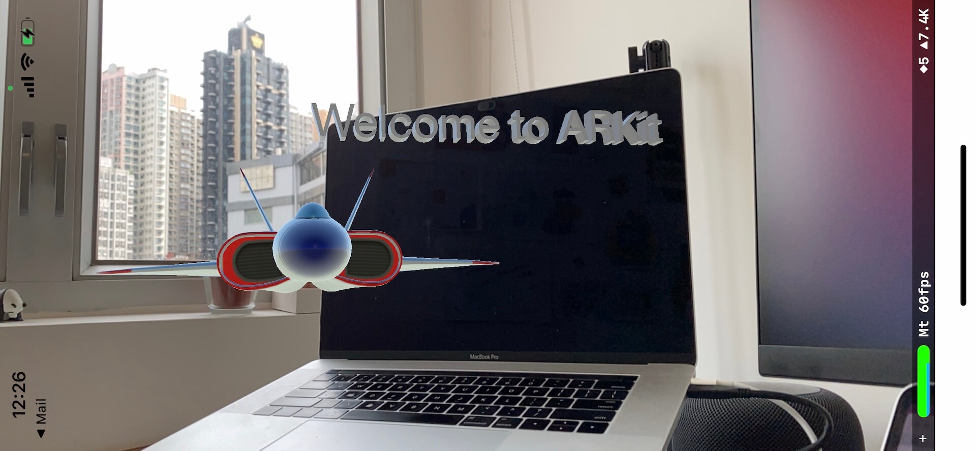 Figure 42.4. 3D text in the AR environment