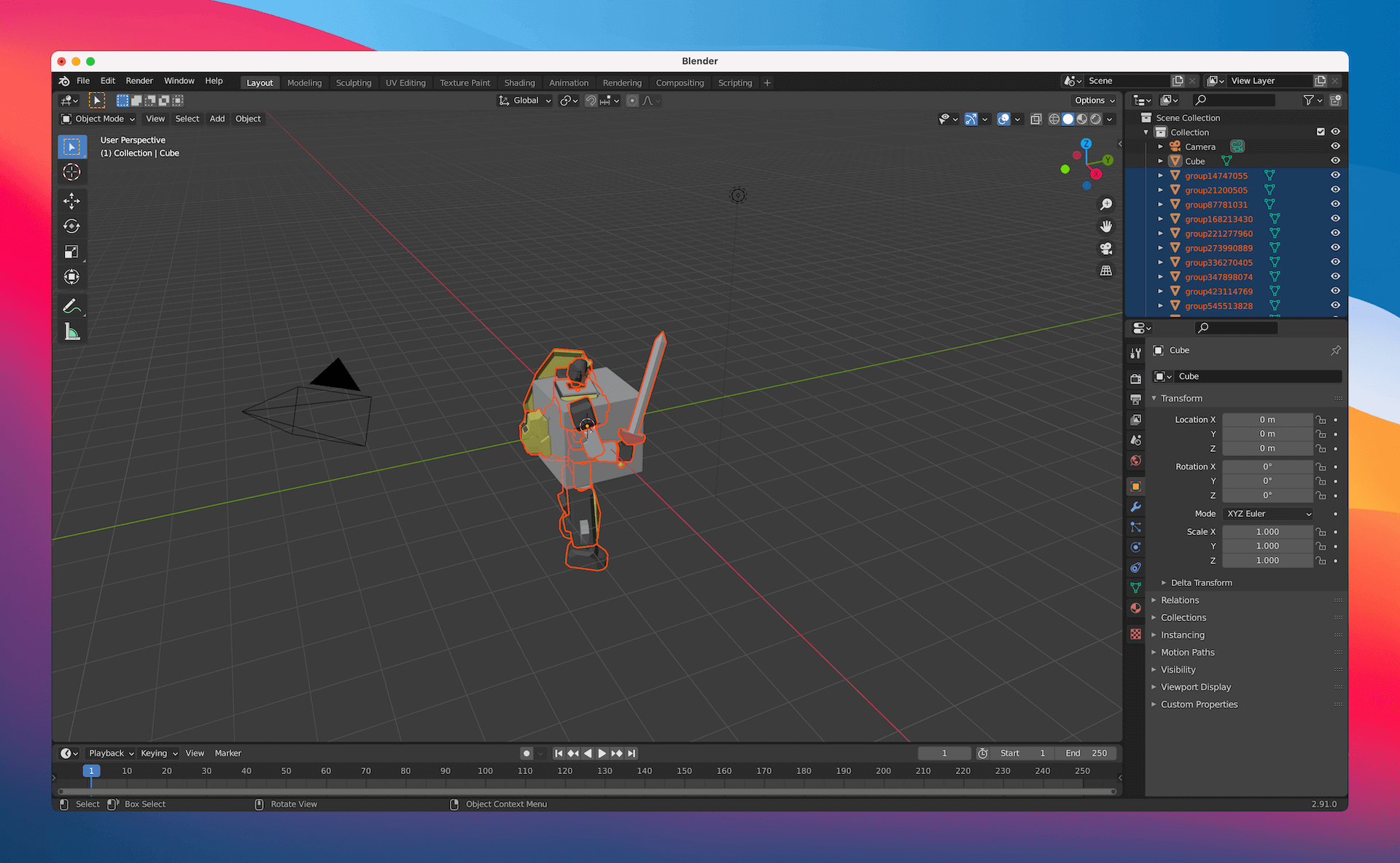 Figure 42.6. Importing the model in Blender