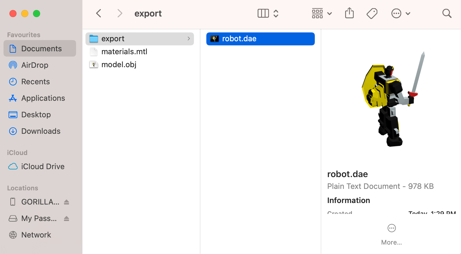 Figure 42.8. Previewing the model using Finder
