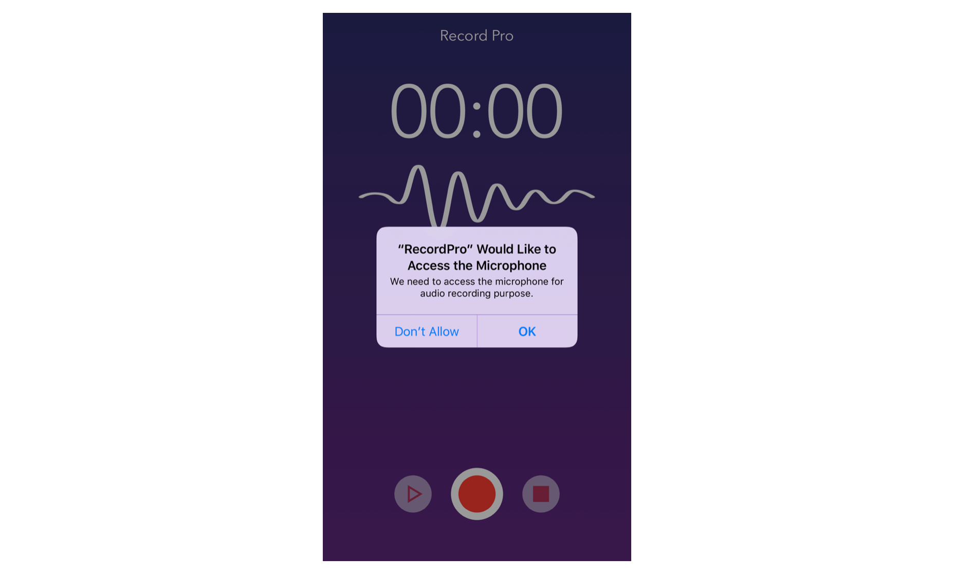 Figure 10.3. You must get the user's approval before accessing the microphone