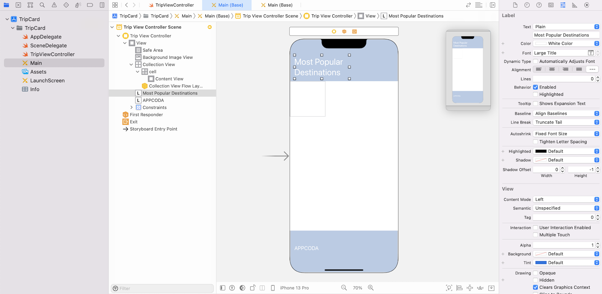 Figure 29.3. Adding two labels to the view controller