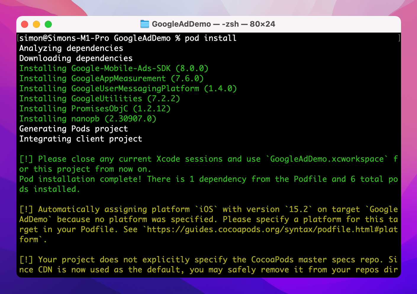 Figure 33.2. Installing the pods