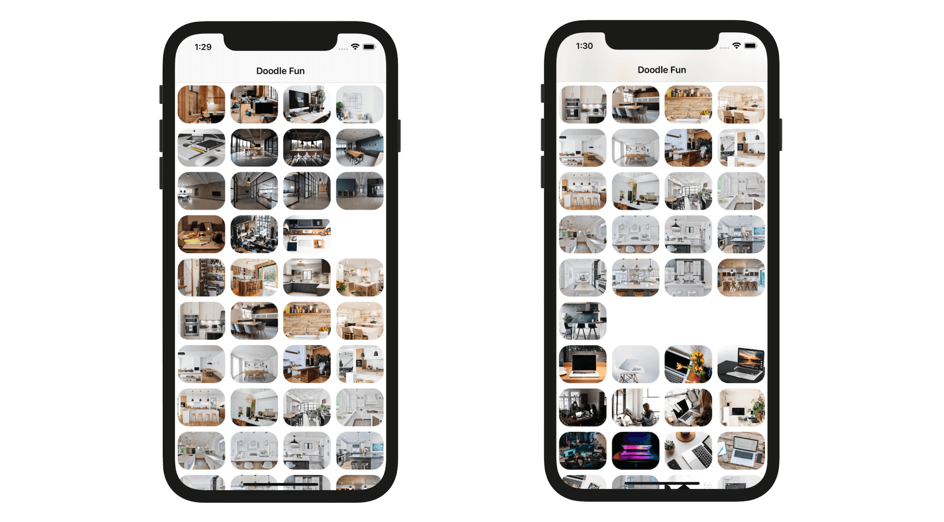 Figure 20.16. The grid shows all the images in the three image sets
