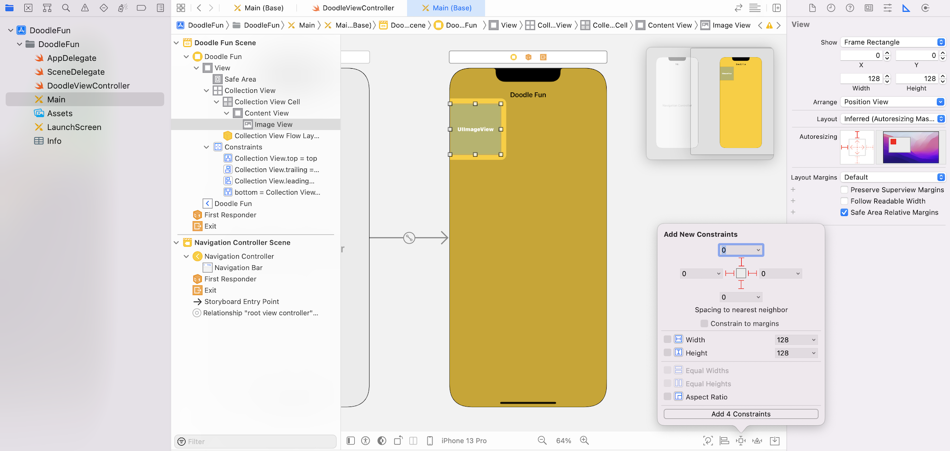 Figure 20.4. Adding an image view to the cell