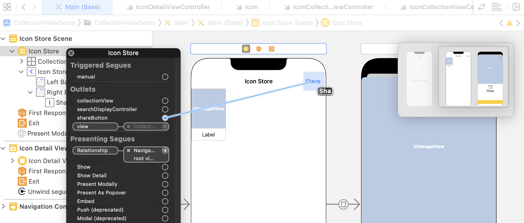 Figure 19.13. Establish a connection between the action button and the action method
