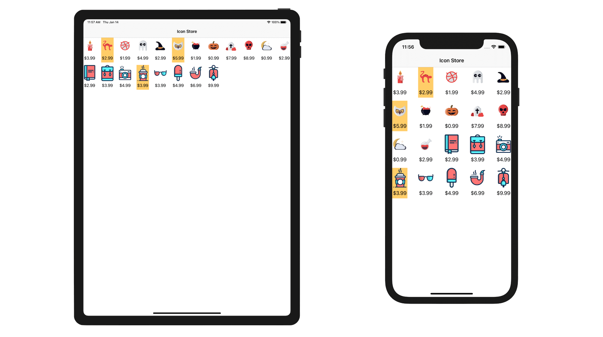 Figure 18.15. Highlighting those featured icons with a background image
