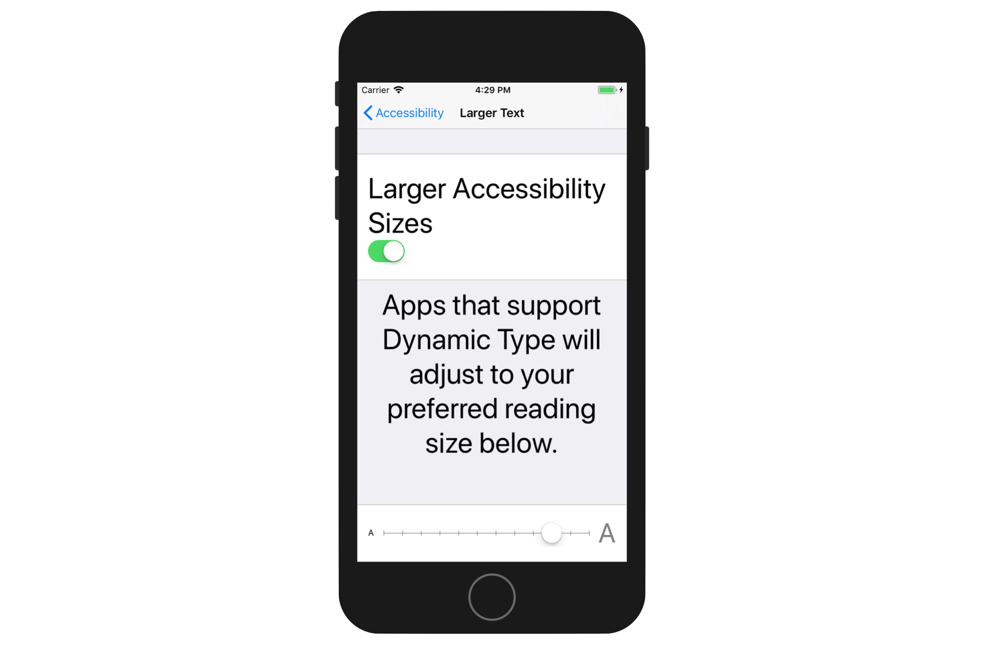 Figure 16.7. Enable large font size