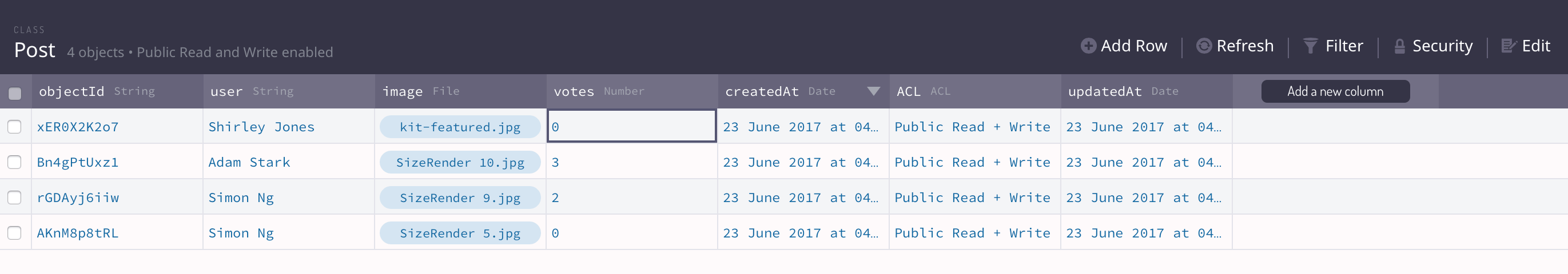 Figure 39.10. A Post class in Parse