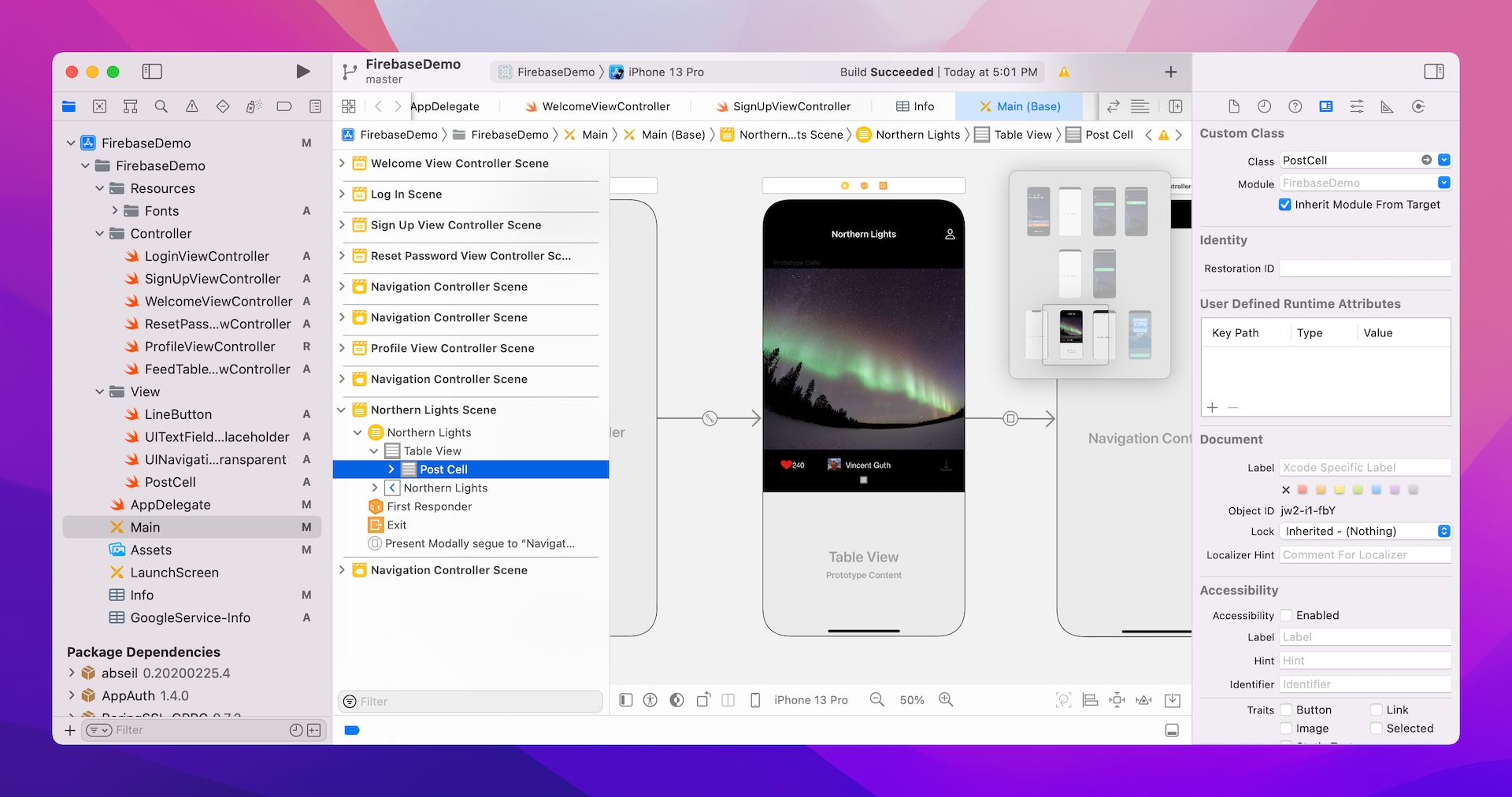 Figure 39.2. The table view controller of the home screen has been changed to dynamic