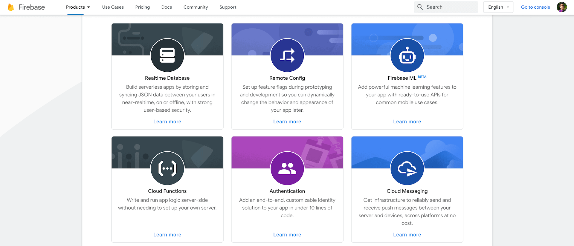 Figure 39.9. Firebase Products