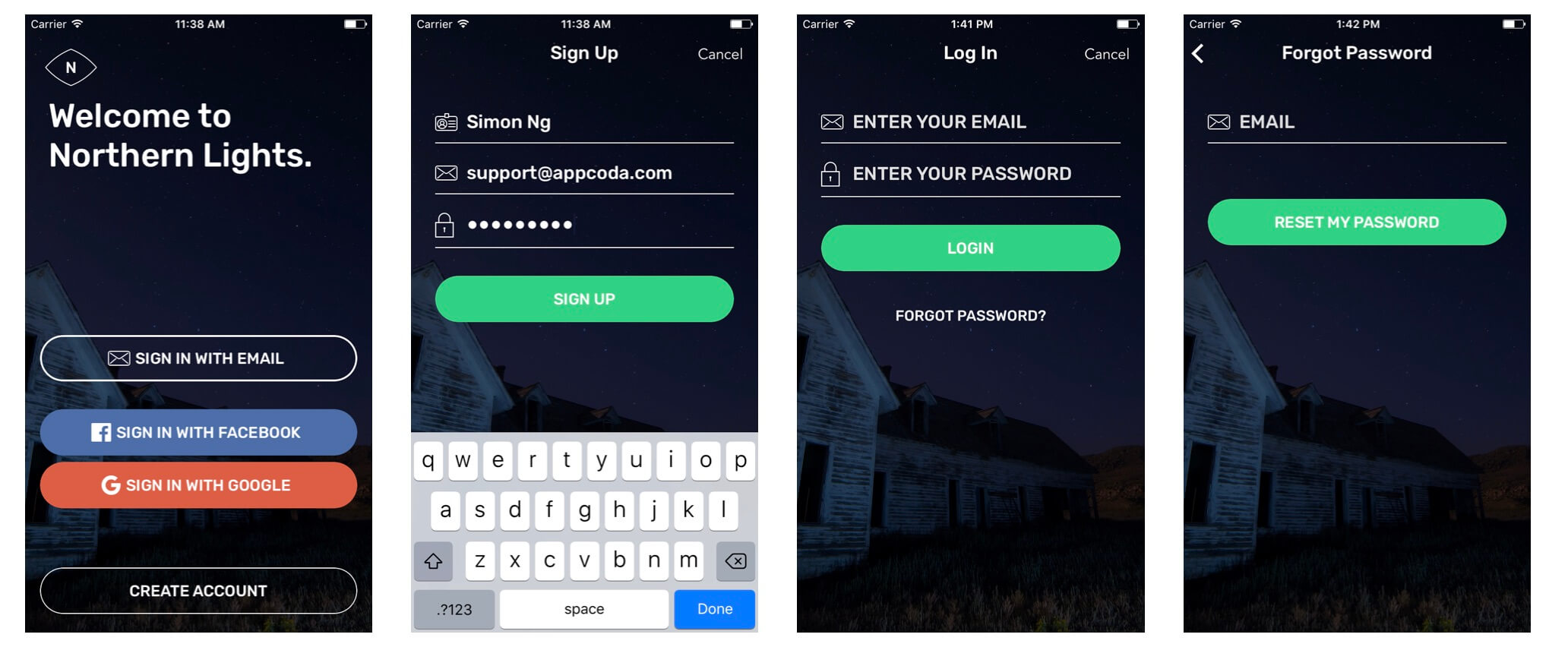 Figure 37.1. Sample screens of the demo app