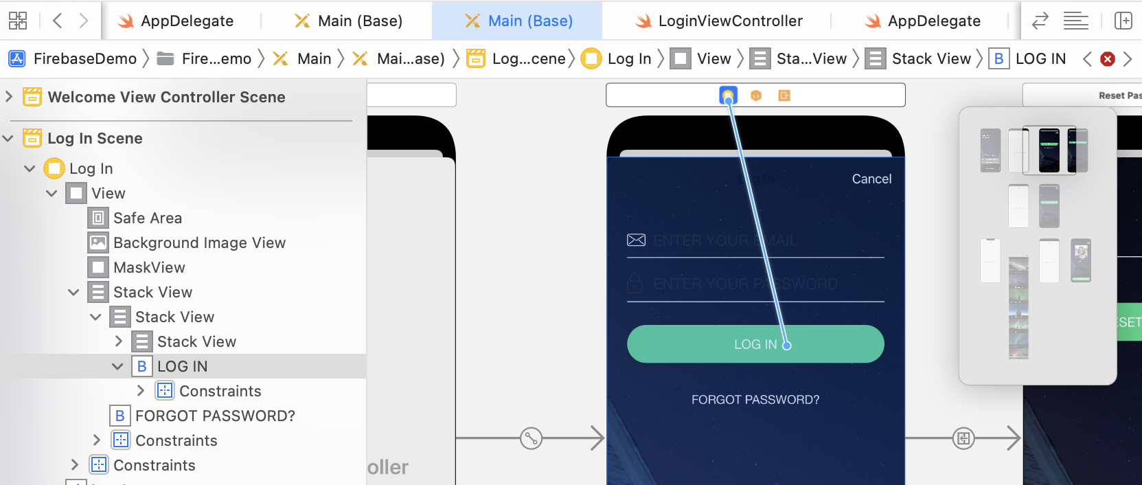 Figure 37.11. Connecting the Log In button with the action method
