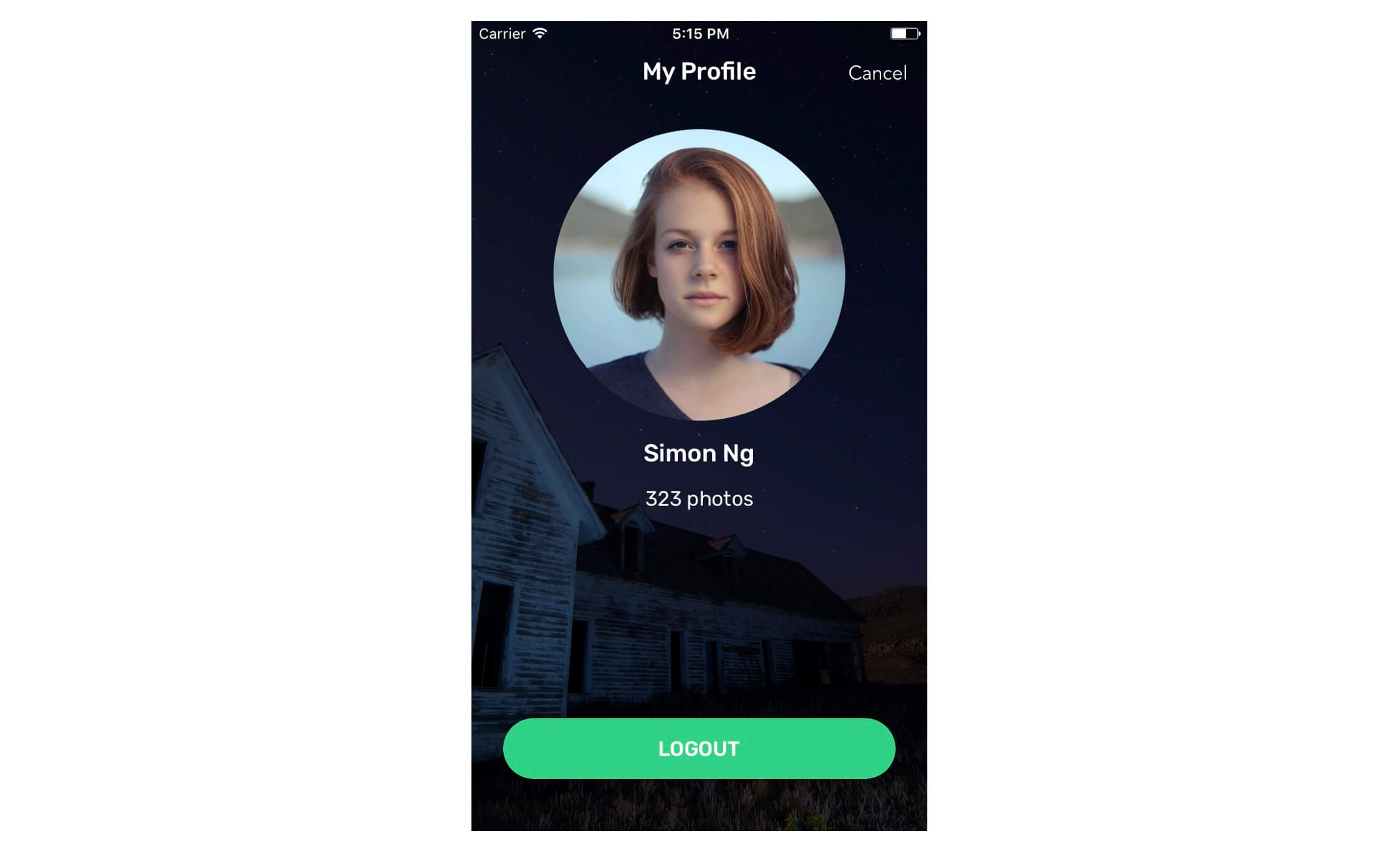 Figure 37.13. The user profile screen