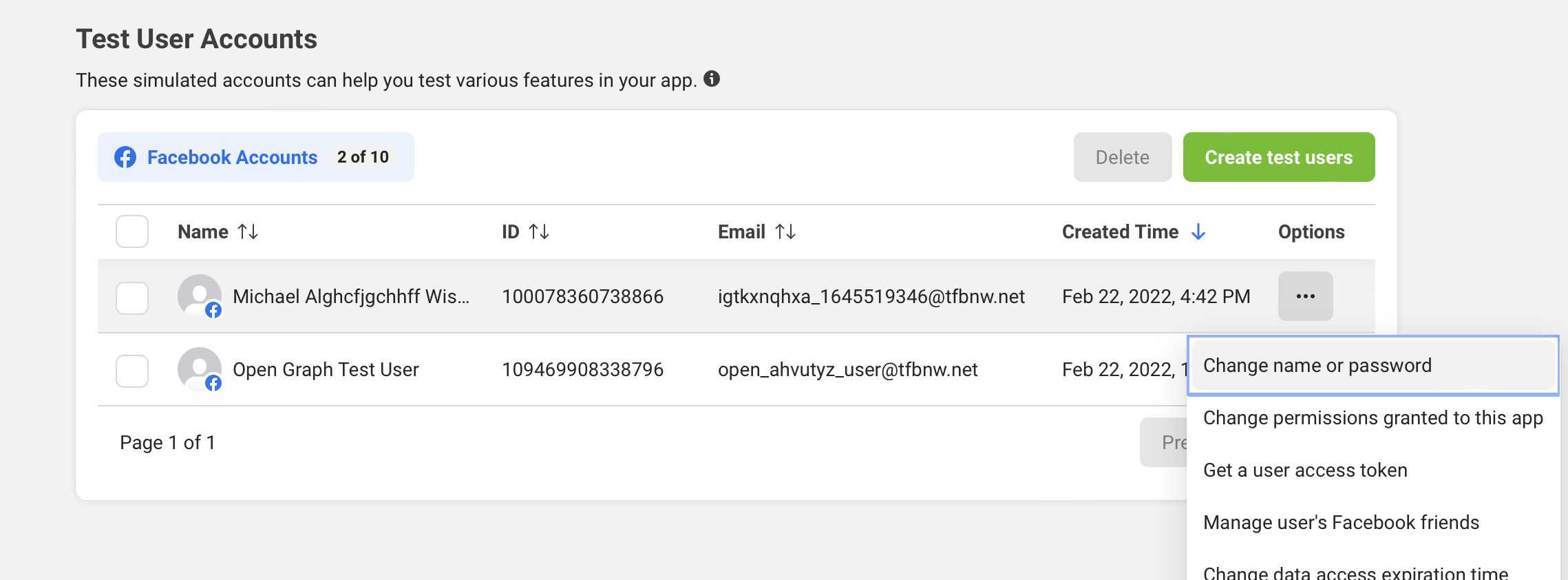 Figure 38.13. Updating the test user's password