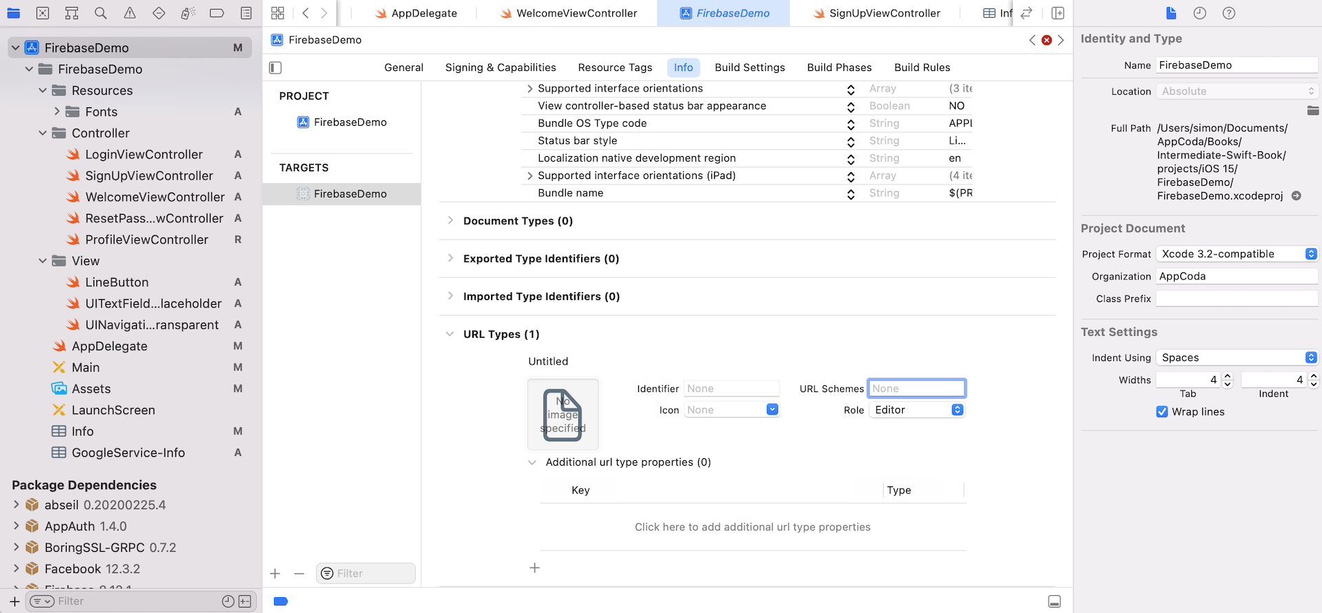 Figure 38.19. Adding a new custom URL scheme