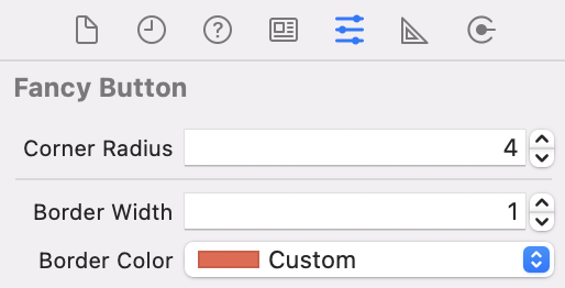 Figure 36.10. The Fancy button's properties appears in the Attributes inspector