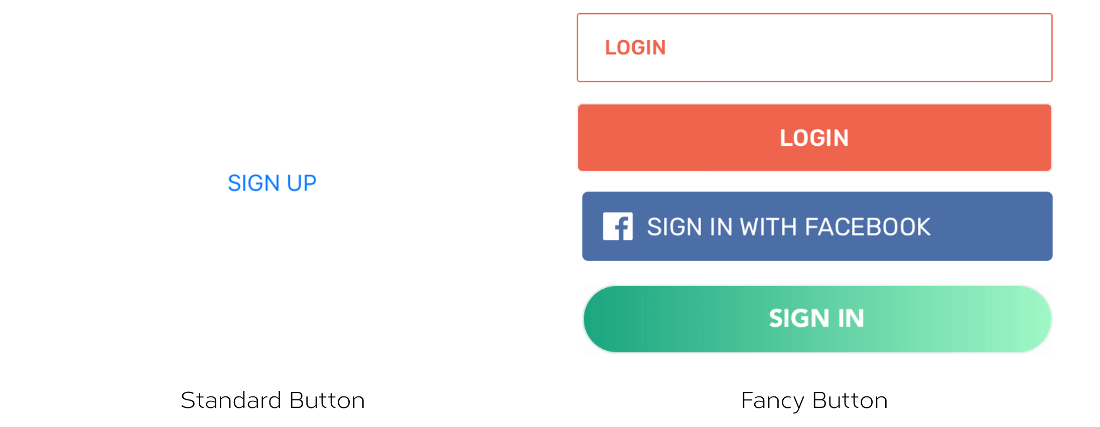 Figure 36.7. Standard button (left), Fancy button (right)