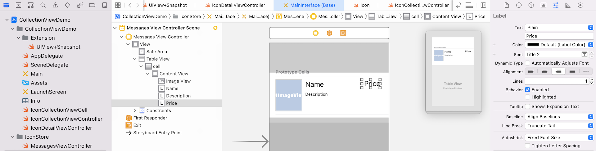 Figure 35.13. Designing the UI of the Messages View Controller