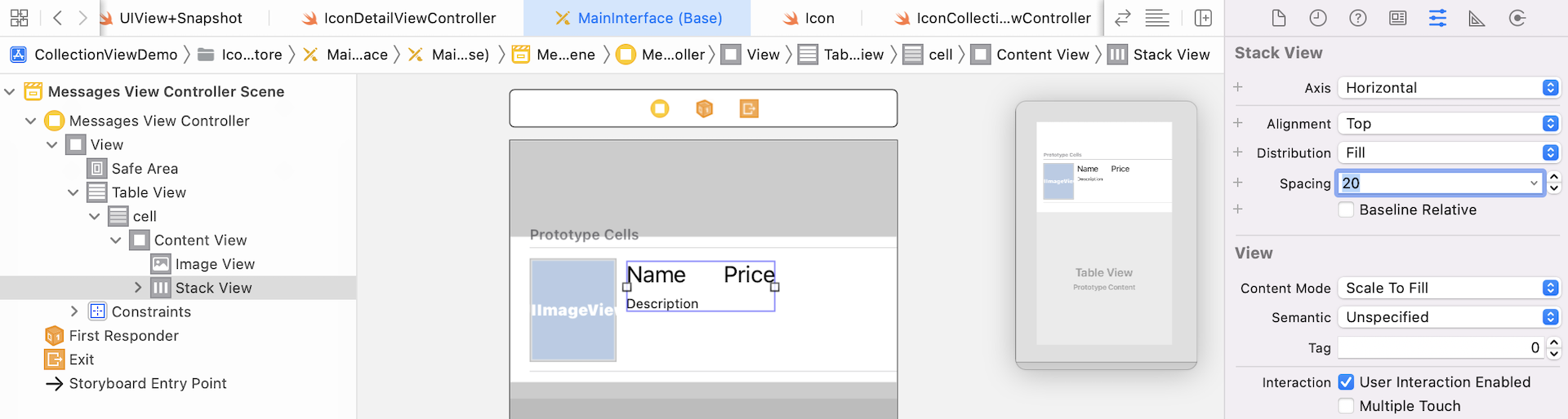 Figure 35.14. Embedding labels in stack views