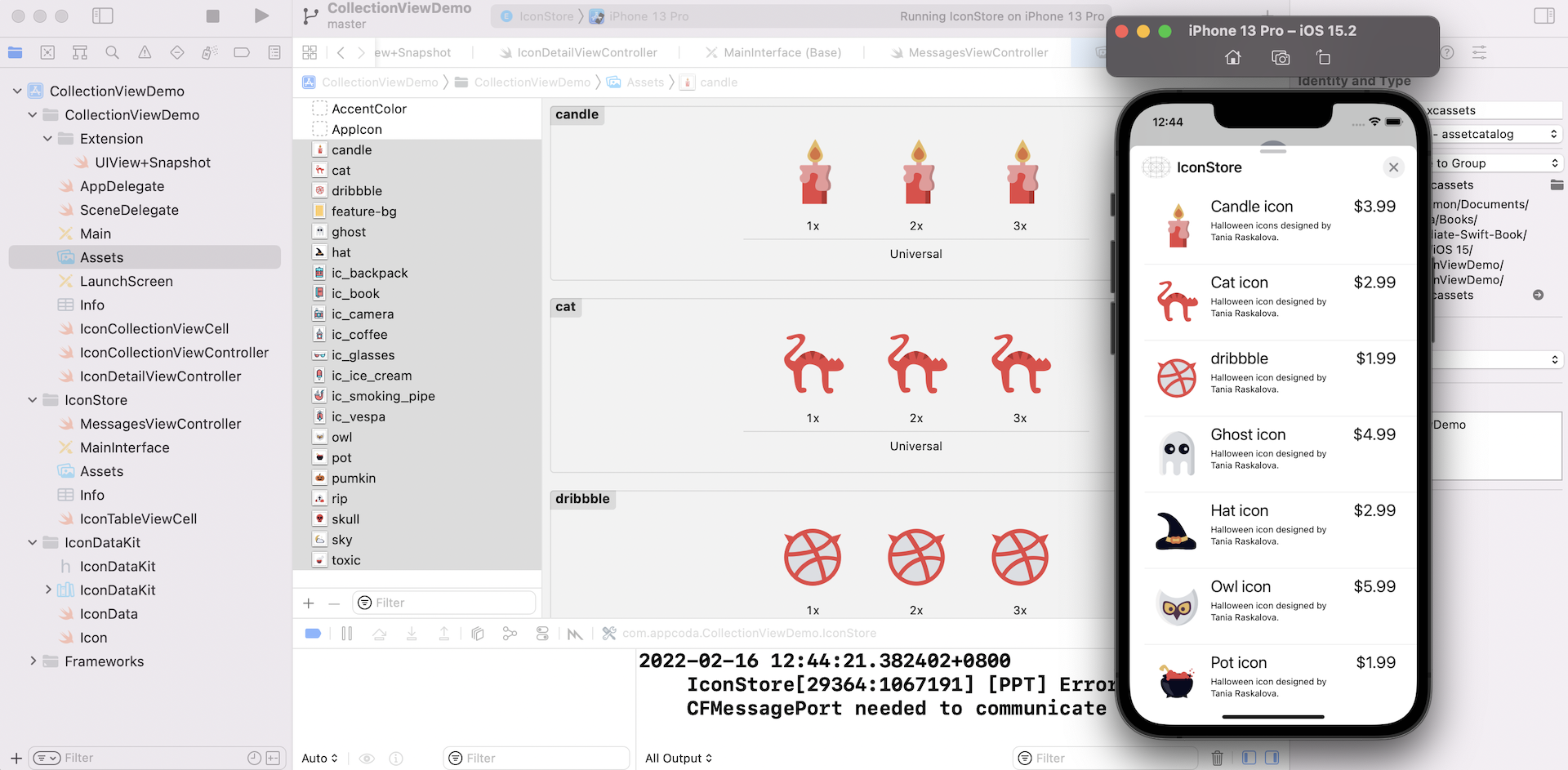 Figure 35.20. iMessage app in compact mode (left) and expanded mode (right)