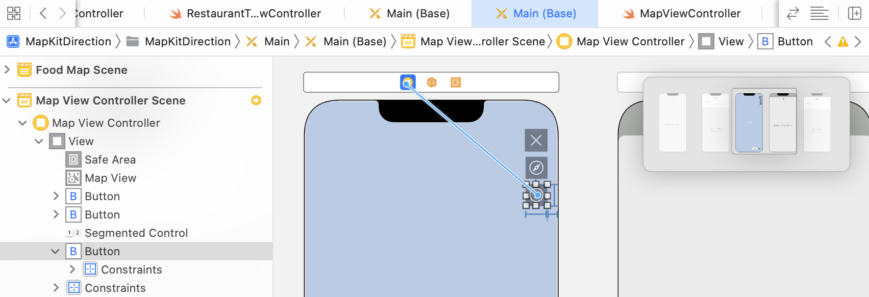 Figure 9.2. Associating the action method with the Nearby button
