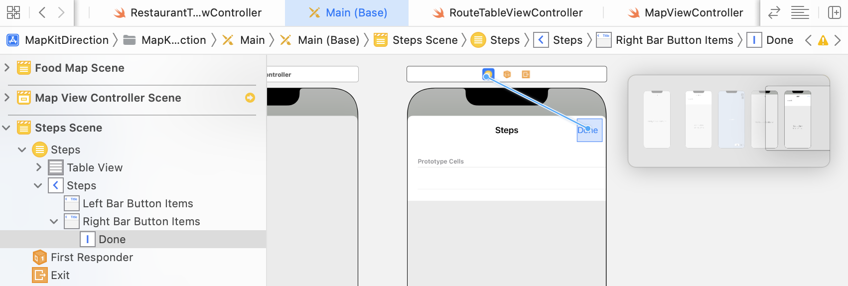 Figure 8.13. Connecting the Done button with the action method