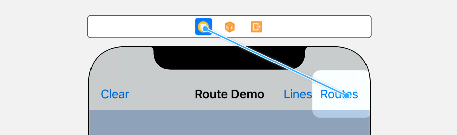 Figure 32.6. Connecting the Routes button with the action method