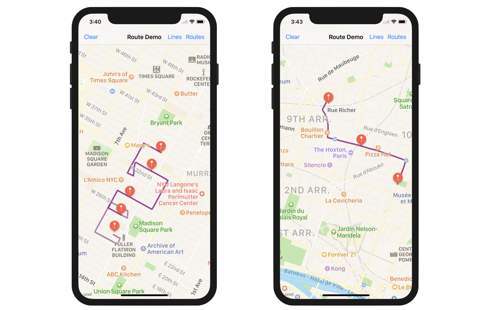 Figure 32.7. Automatically display the route within the screen real estate