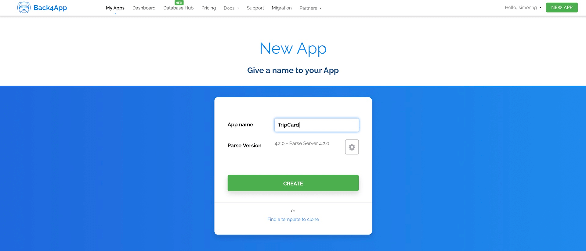 Figure 30.1. Back4app - Creating a new application