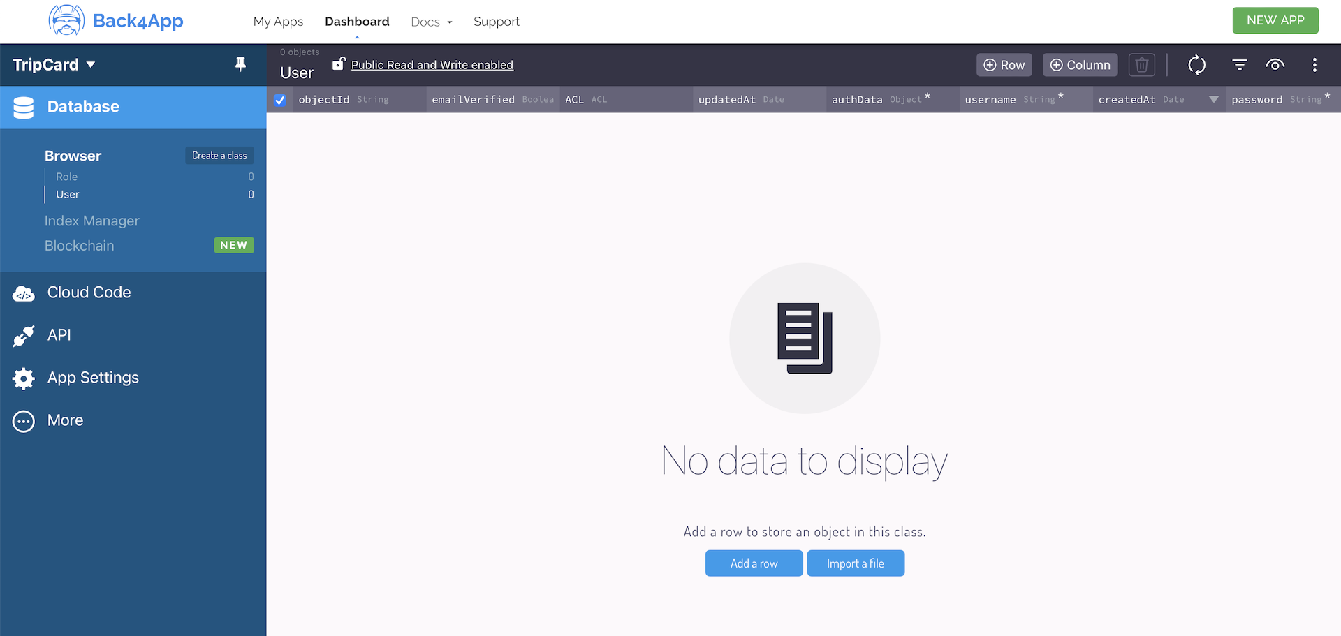 Figure 30.3. The Parse Dashboard