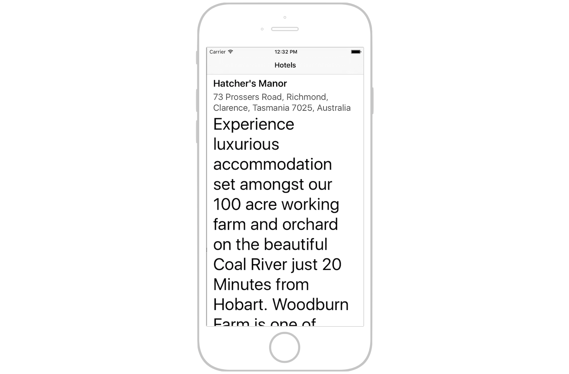Figure 25.10. The text in the demo app scales automatically