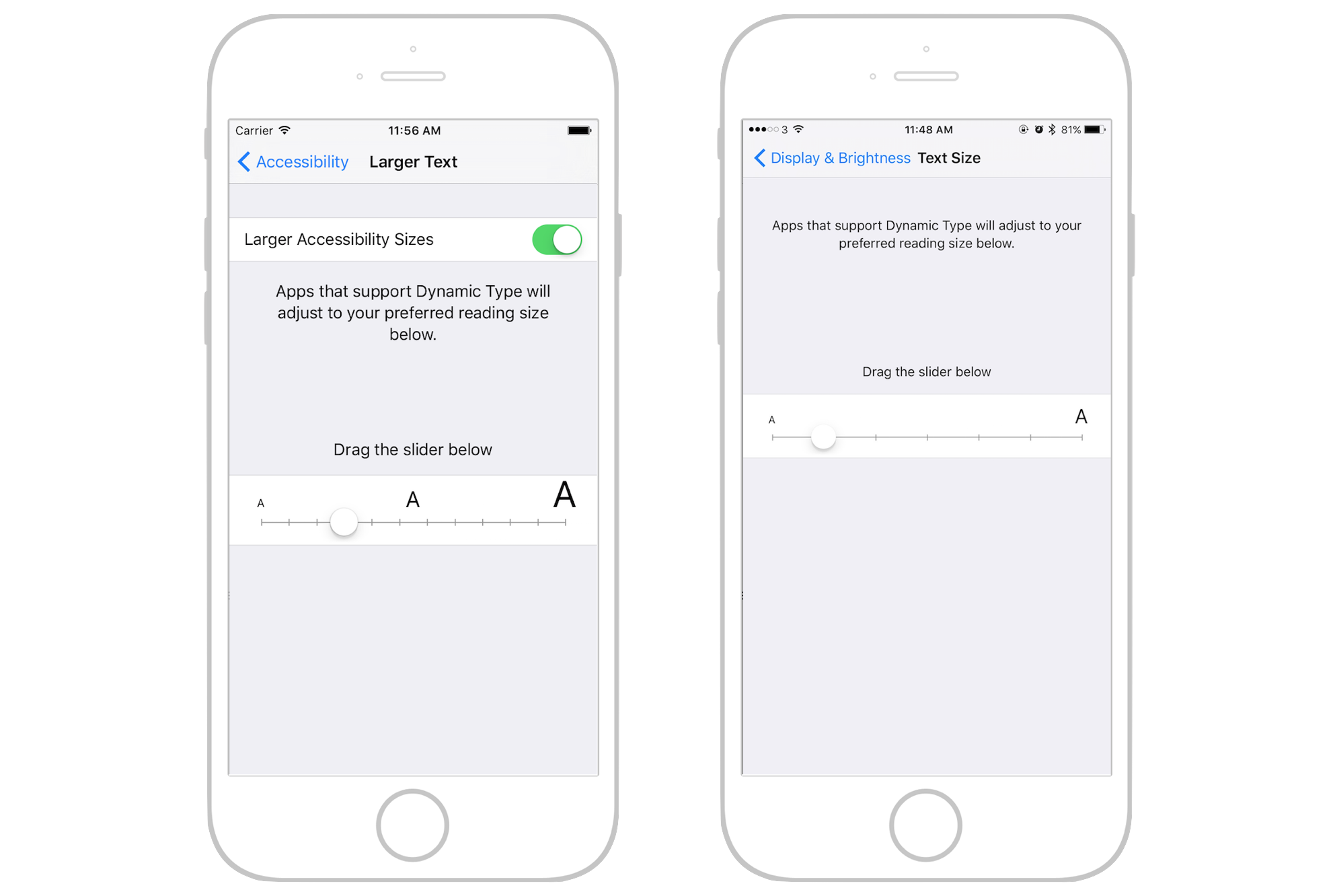 Figure 25.7. Text size configuration in Settings