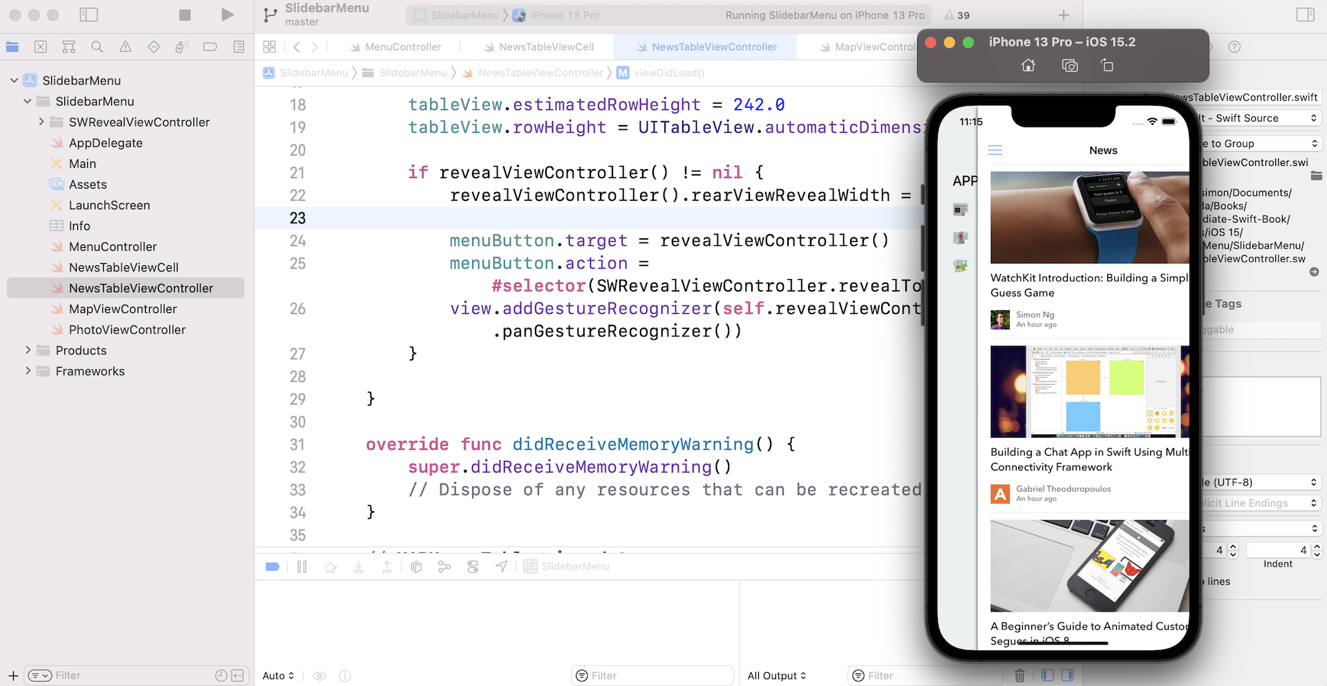 Figure 22.10. Resizing the sidebar menu