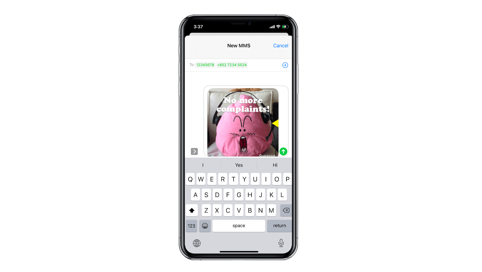 Figure 7.3. Sending SMS with attachment