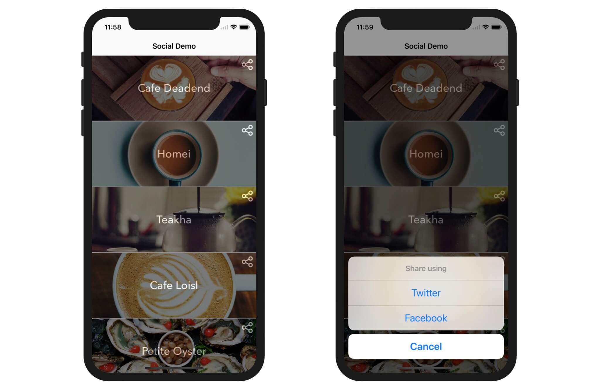 Figure 5.1. Social Sharing Demo App