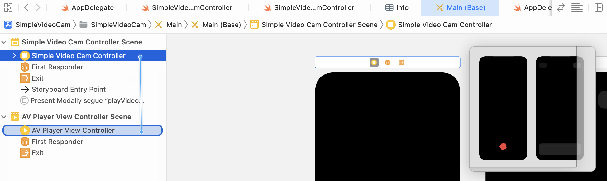 Figure 14.3. Connecting the two view controllers using a segue