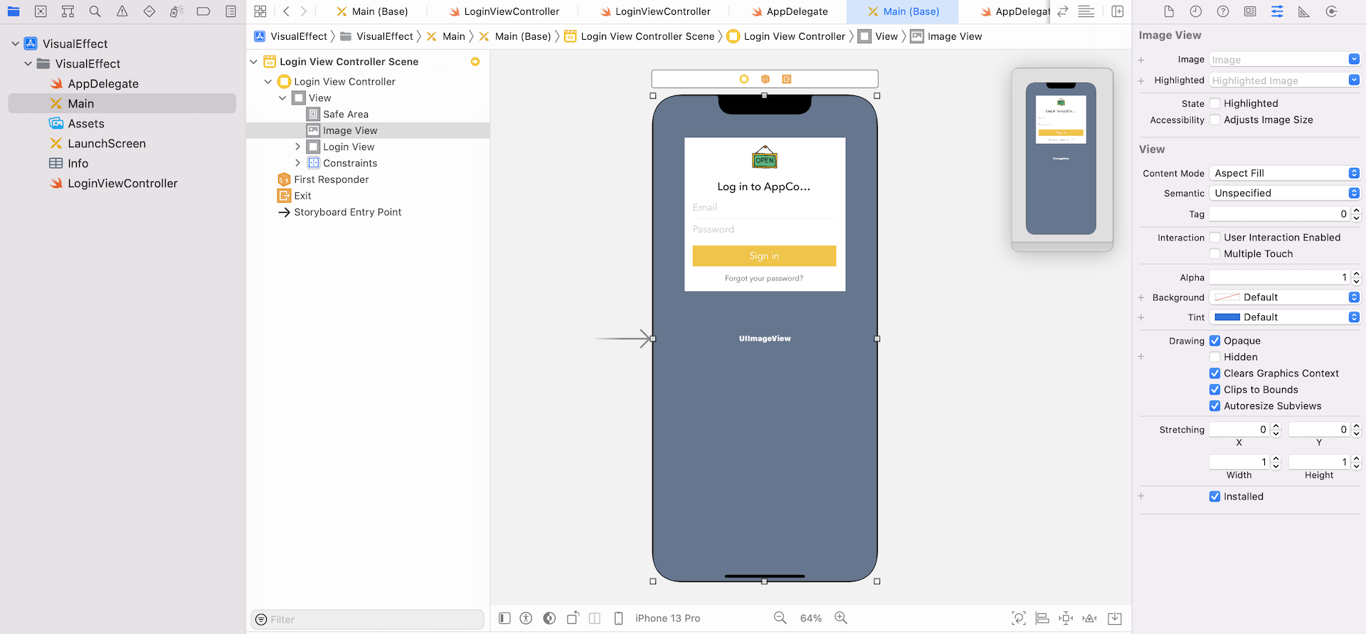 Figure 27.4. Adding an image view to the view controller