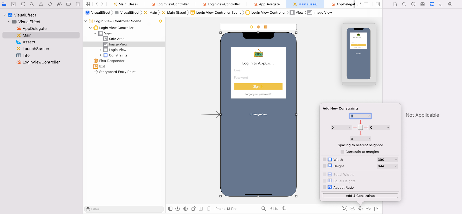 Figure 27.5. Adding an image view to the view controller