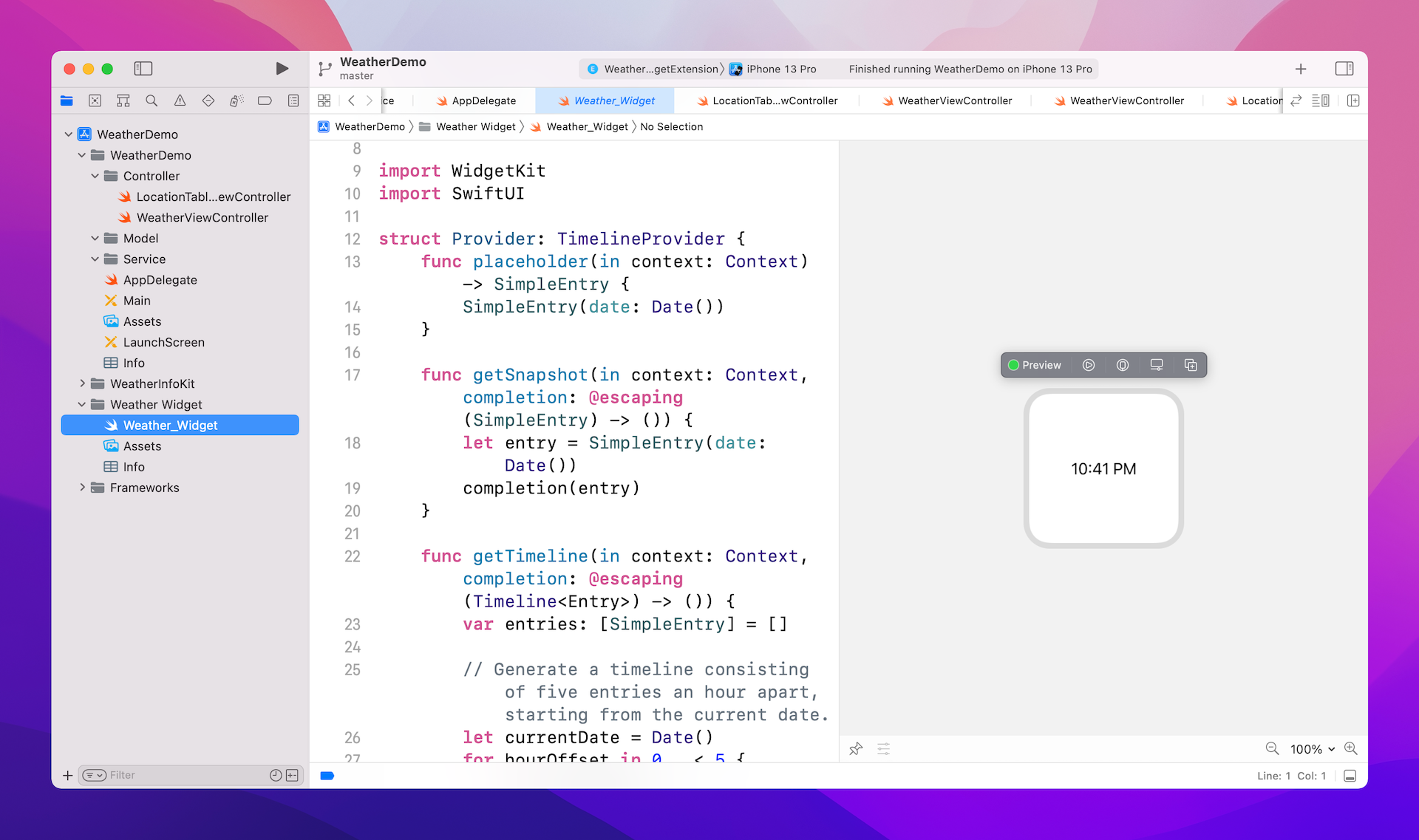 Figure 21.11. Previewing the widget